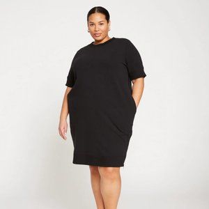 BRAND NEW Universal Standard Grace Short Sleeve Sweatshirt Dress Black Size 18
